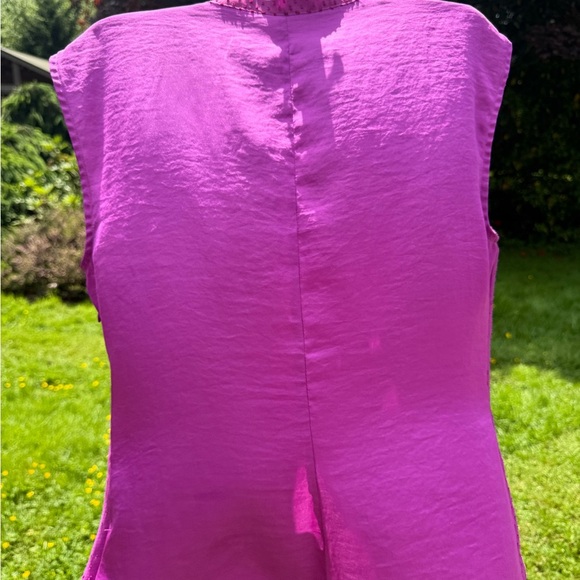 Calvin Klein Fuchsia Textured Blouse - Picture 4 of 6